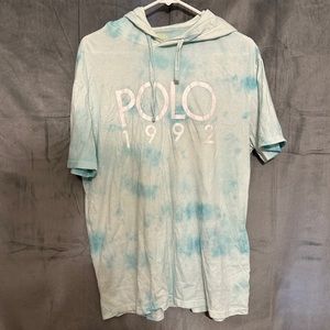 POLO AQUA TIE DYE HOODED TEE shirt 1992
